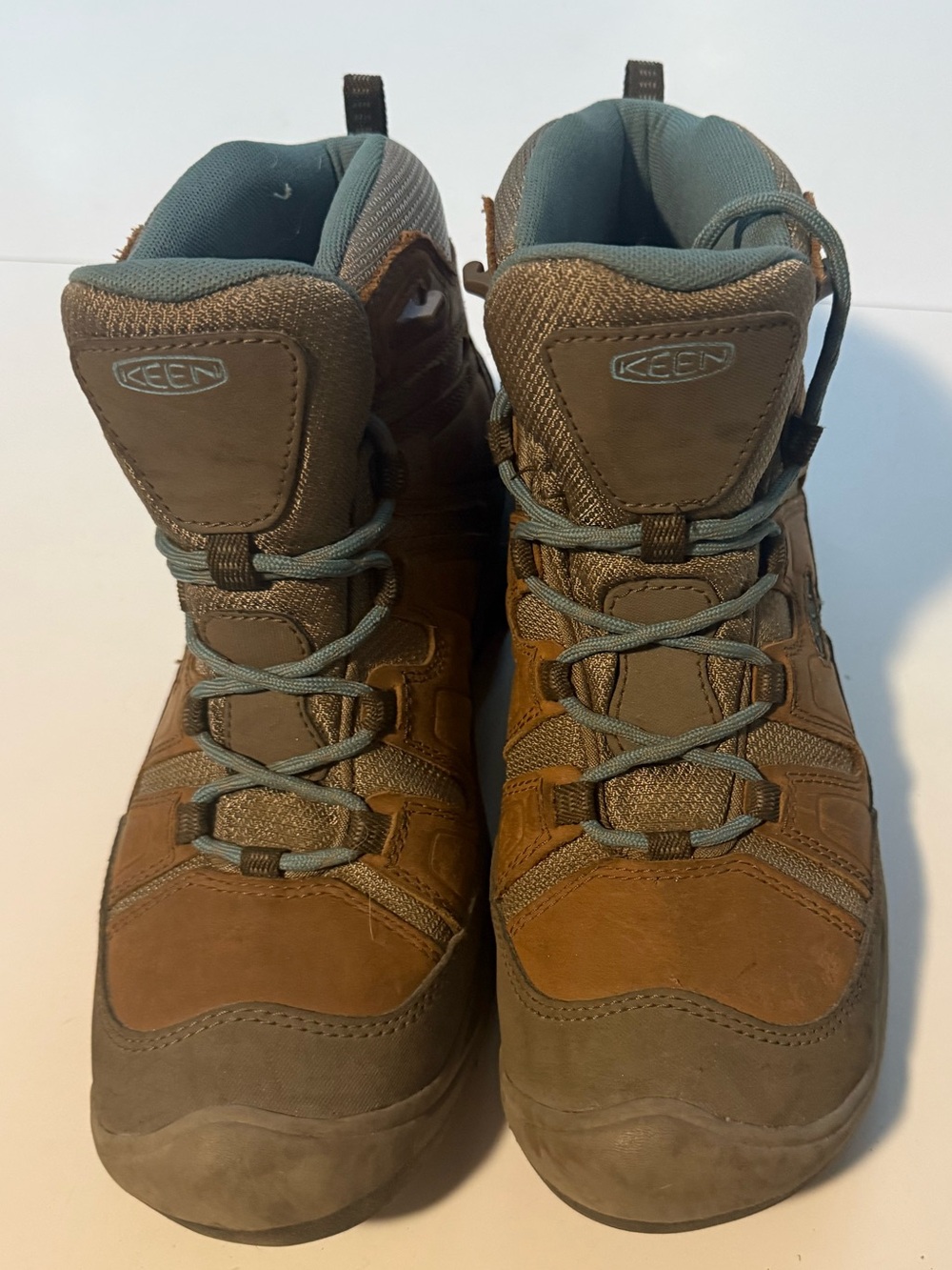 Keen Kids Brown and Gray/Tan Lace-Up Hiking Boots